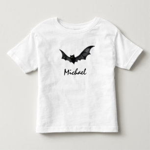 Personalised Name Cute Spooky Black Bats Halloween Toddler T-Shirt