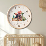Personalised Name Cute Watercolor Dinosaur  Clock<br><div class="desc">Add a touch of prehistoric charm to your child's room with our Personalised Name Cute Watercolor Dinosaur Clock! Featuring adorable watercolor dinosaur illustrations, this clock is both functional and delightful. Crafted with durable materials, our clock is designed to withstand the playful energy of kids. The colourful dinosaur designs add a...</div>