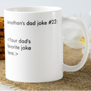Personalised Name Dad Joke Funny Black & White Coffee Mug