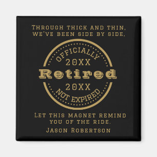 Personalised Name Date Retirement Favour for Guest Magnet