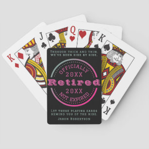 Personalised Name Date Retirement Favour for Guest Playing Cards