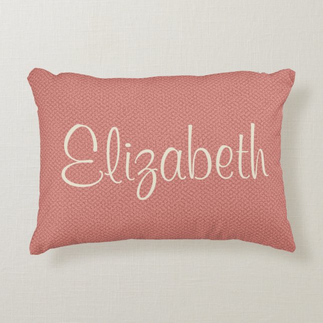 Personalised Name Decorative Coral Accent Decor Decorative Cushion (Front)