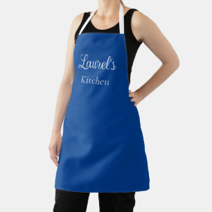 Personalised Name Deep Blue Apron