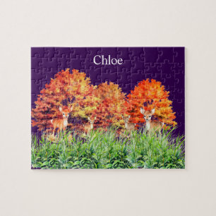 Personalised name Deer Jigsaw Puzzle