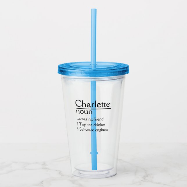 Personalised Name Definition  Acrylic Tumbler (Front)
