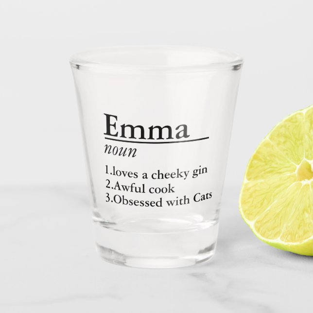 Personalised Name Definition Black Shot Glass (Front)