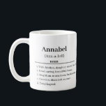 Personalised name definition  coffee mug<br><div class="desc">This wonderful Monogrammed and Personalised Name Definition Mug makes a fabulous gift for any friend, work colleague or loved one. Personalisation options are for the front and back of the mug. This mug is suitable to be gifted to anyone. You can personalise this mug with any name, text or phrase...</div>