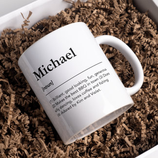 Personalised name definition for him coffee mug