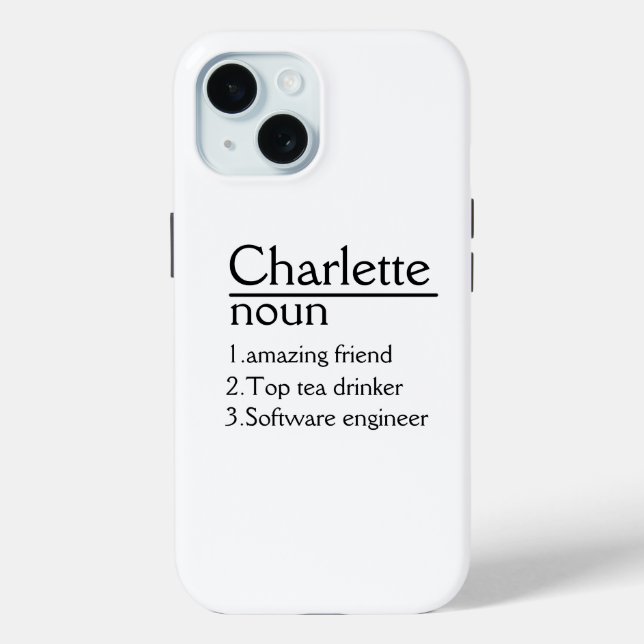 Personalised Name definition iPhone 15 Case (Back)