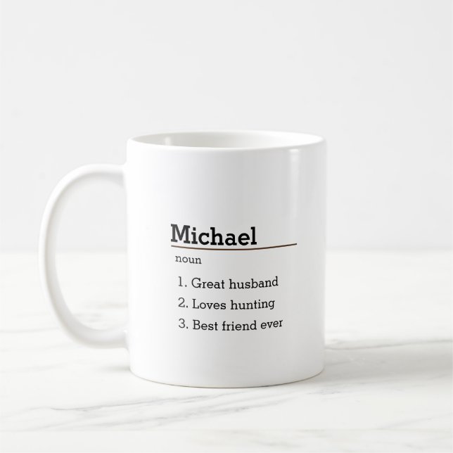 Personalised Name Definition Mug, custom Coffee Mug (Left)