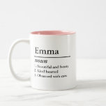 Personalised Name Definition Noun Custom Text Two-Tone Coffee Mug<br><div class="desc">Personalised name definition simple typography design mug perfect personalised gift for friends and family members birthday or any other special moments.</div>