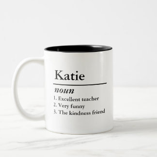 Personalised Name Definition Noun Custom Text Two-Tone Coffee Mug