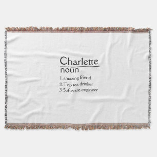 Personalised Name definition throw blanket