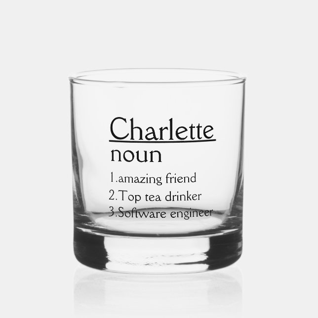 Personalised Name Definition  tumbler Whiskey Glass (Back)