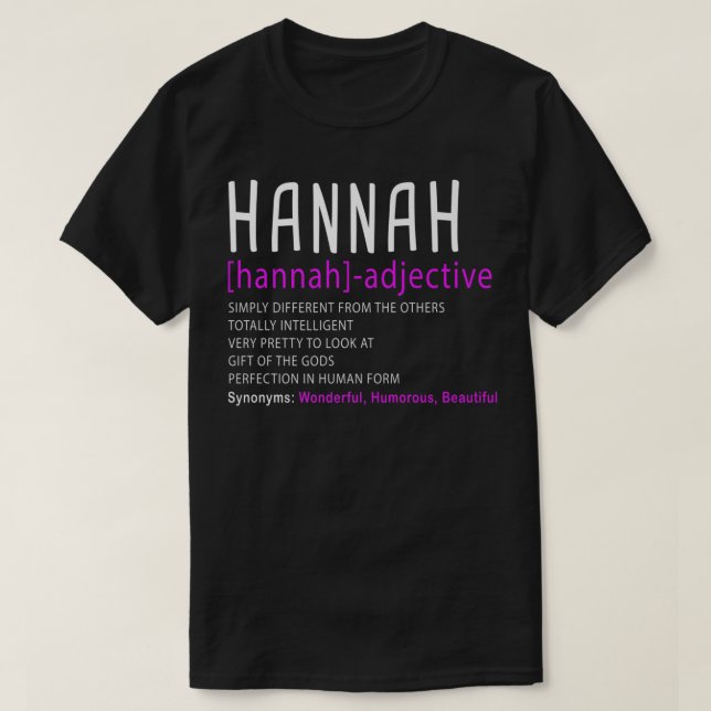 Personalised Name Description Hannah Premium  T-Shirt (Design Front)