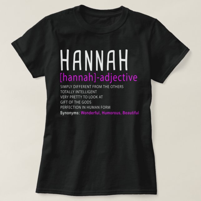 Personalised Name Description Hannah Premium  T-Shirt (Design Front)