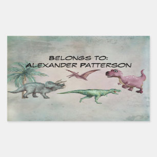 Personalised Name Dino Dinosaur Sticker Boys T Rex