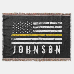 Personalised Name Distressed Police Dispatch Flag Throw Blanket