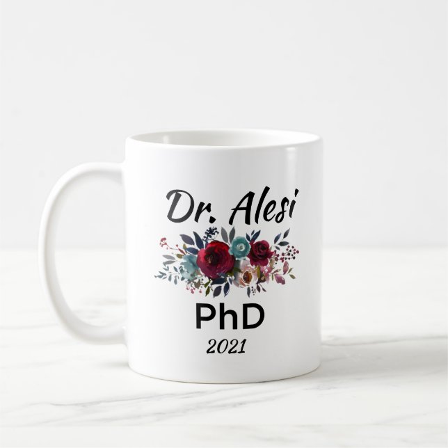 Personalised Name, Doctor Phd Graduation Mug (Left)