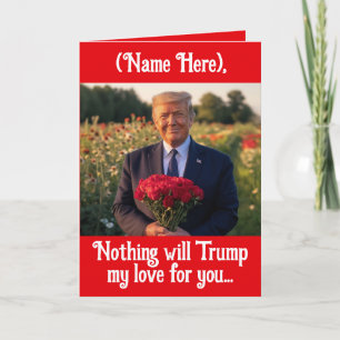 Personalised Name Donald Trump Valentines Day Holiday Card