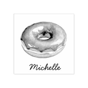 Personalised Name Doughnut Rubber Stamp