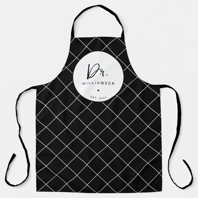Personalised Name Dr Minimalist Doctor Graduation Apron (Front)
