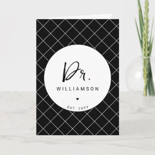 Personalised Name Dr Minimalist Doctor Graduation Card