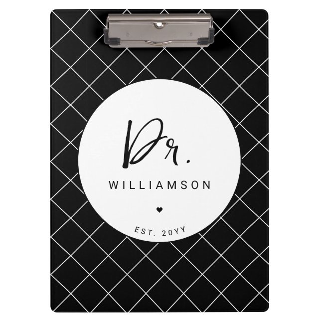 Personalised Name Dr Minimalist Doctor Graduation Clipboard (Front)