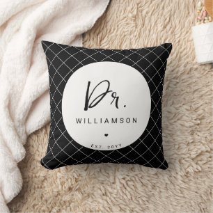 Personalised Name Dr Minimalist Doctor Graduation Cushion