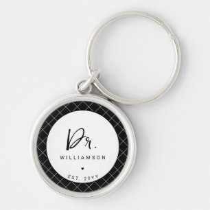 Personalised Name Dr Minimalist Doctor Graduation Key Ring