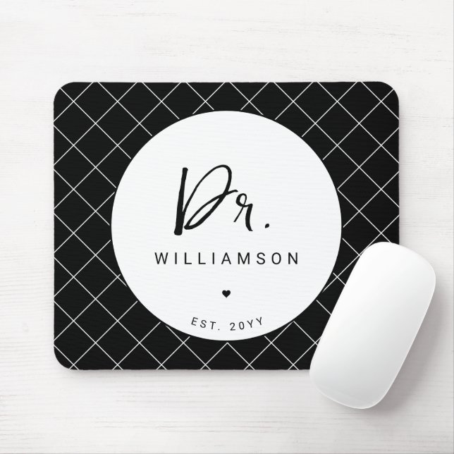Personalised Name Dr Minimalist Doctor Graduation Mouse Mat (With Mouse)