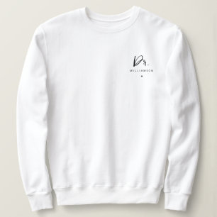 Personalised Name Dr Minimalist Doctor Graduation Sweatshirt