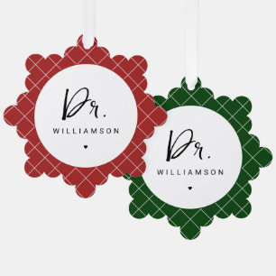 Personalised Name Dr Minimalist Doctor Tree Decoration Card