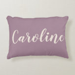 Personalised Name Dusty Purple Minimalist Script Decorative Cushion<br><div class="desc">Add a personal touch to your space with this elegant custom name accent pillow. Featuring a soft muted purple background and stylish script typography, this pillow is perfect for bedrooms, living rooms, dorms, or nurseries. A thoughtful and unique gift for birthdays, housewarmings, or special occasions. Customise it with any name...</div>