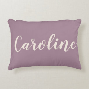 Personalised Name Dusty Purple Minimalist Script Decorative Cushion