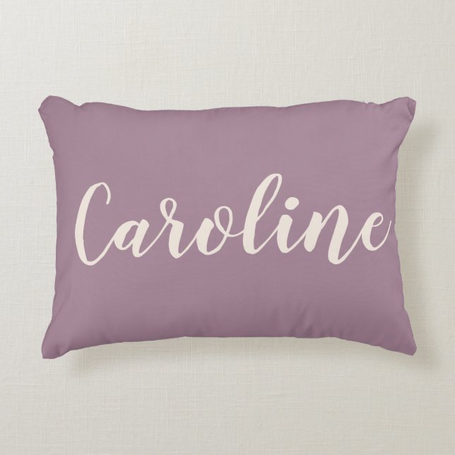Personalised Name Dusty Purple Minimalist Script Decorative Cushion (Front)
