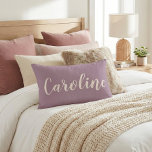 Personalised Name Dusty Purple Minimalist Script Decorative Cushion<br><div class="desc">Add a personal touch to your space with this elegant custom name accent pillow. Featuring a soft muted purple background and stylish script typography, this pillow is perfect for bedrooms, living rooms, dorms, or nurseries. A thoughtful and unique gift for birthdays, housewarmings, or special occasions. Customise it with any name...</div>