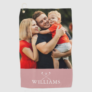 Personalised Name Dusty Rose Pink Photo Golf Towel
