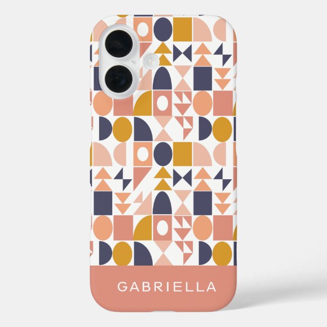 Personalised Name Earthy Geometric Boho Stylish Case-Mate iPhone Case (Back)