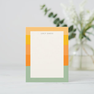 Personalised Name Earthy Muted Pastel Stripes Card