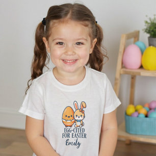 Personalised Name Easter Bunny Egg-cited Toddler T-Shirt