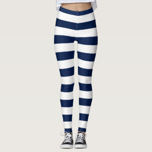 Personalised Name Editable Colour and White Stripe Leggings