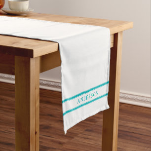 Personalised Name Editable Colour Double Stripes Long Table Runner