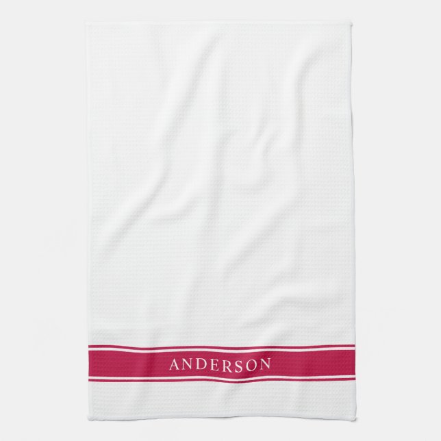 Personalised Name Editable Colour Stripes Tea Towel (Vertical)