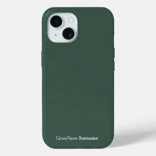 Personalised Name Elegant Mineral Green Grey iPhone 15 Case