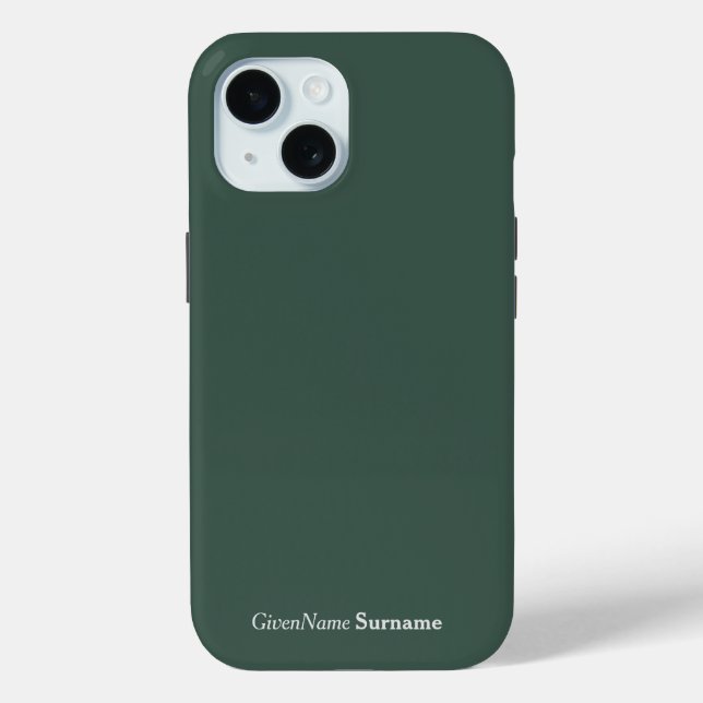 Personalised Name Elegant Mineral Green Grey Case-Mate iPhone Case (Back)