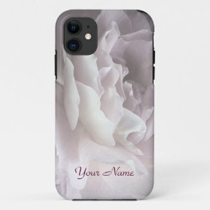 Personalised Name Elegant Pale Pink Rose Floral iPhone 11 Case