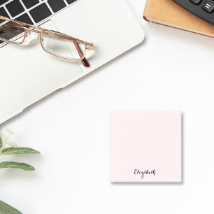 Personalised Name Elegant Script Pink Home Office Post-it Notes