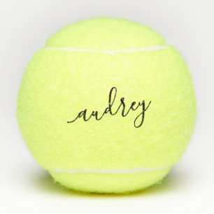 Personalised Name Elegant Script Tennis Balls