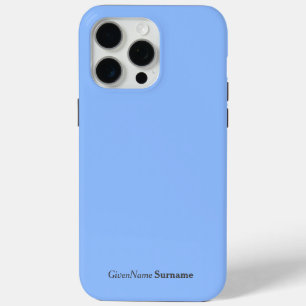 Personalised Name Elegant Simple Pastel Blue Grey iPhone 15 Pro Max Case
